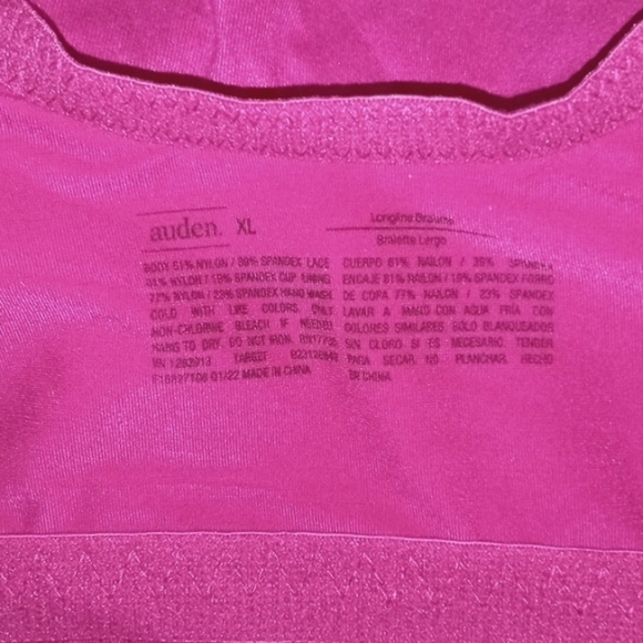 Auden Pullover style Bra Size XL Fuchsia NWT - Picture 3 of 7